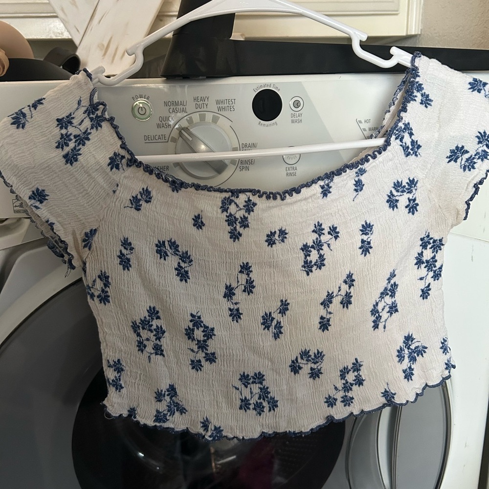 Mustard Seed Blue Floral Blouse